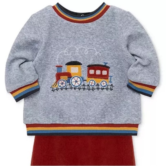 Little Me Other - Little Me Baby Boy Velour Train Sweatshirt